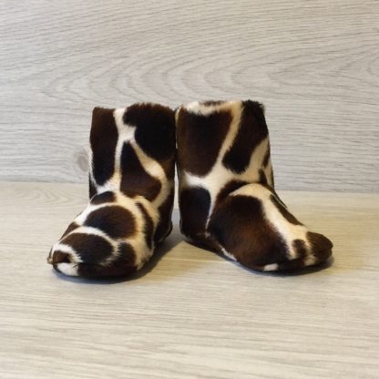 Baby Boots in Giraffe Print faux Fur ideal Baby Shower Gift