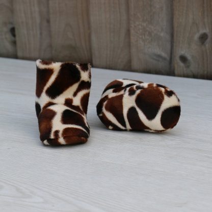 Baby Boots in Giraffe Print faux Fur ideal Baby Shower Gift