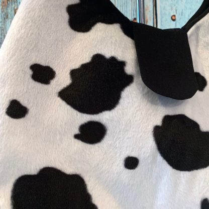 Hobo Style Handbag in Cow Print Faux Fur with Black Cotton Lining