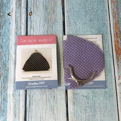 Polka Dot Coin Purse Sewing Kit with Kiss Clasp - Ideal Stocking Filler