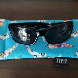 Glasses Case – Bright Blue with Fiesta Style Chilli Peppers Print Cotton