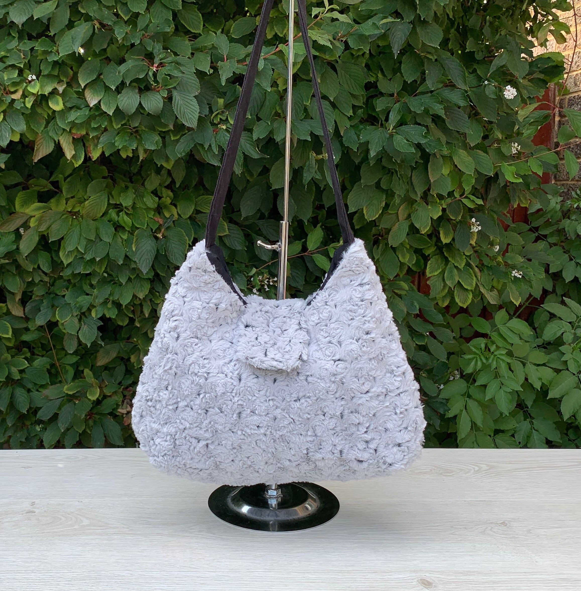fluffy grey bag